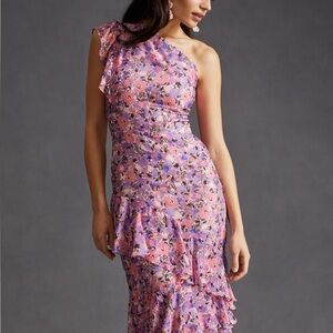 Anthropologie Shoshanna floral One-Shoulder Dress